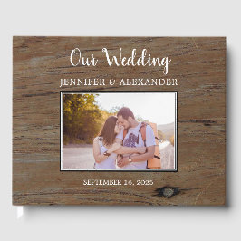 Livro De Visitas Rustic barn wood pattern photo couple wedding