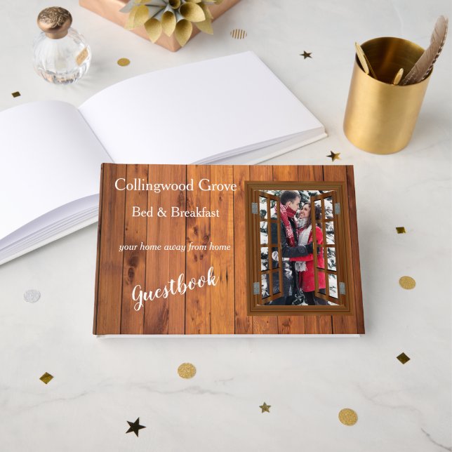 Livro De Visitas Rustic Bed and Brefast Guest Book 🌿 Country In (Frente aberta)