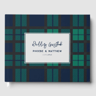Livro De Visitas Rustic Blackwatch Script Wedding Tartan