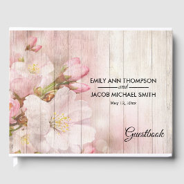 Livro De Visitas Rustic Blooms | Casamento de flores de cereja