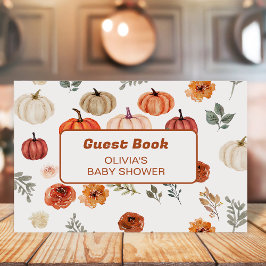 Livro De Visitas Rustic Boho Pumpkin - Chá de fraldas de Guest Book