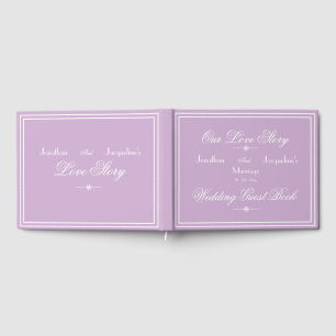 Livro De Visitas Rustic, Chic Script, Nomes Guardam Casamento Mauve