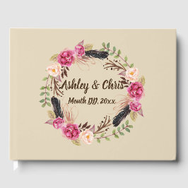 Livro De Visitas Rustic Flowers Guest Book Boho Floral Guest Book