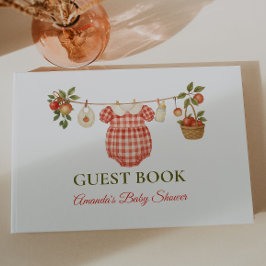 Livro De Visitas Rustic Locally Grown Clothesline Apple Baby Shower