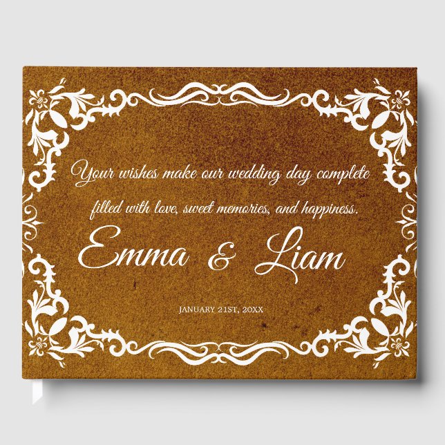 Livro De Visitas Rustic Mexican Wedding Guest Book  (Frente)