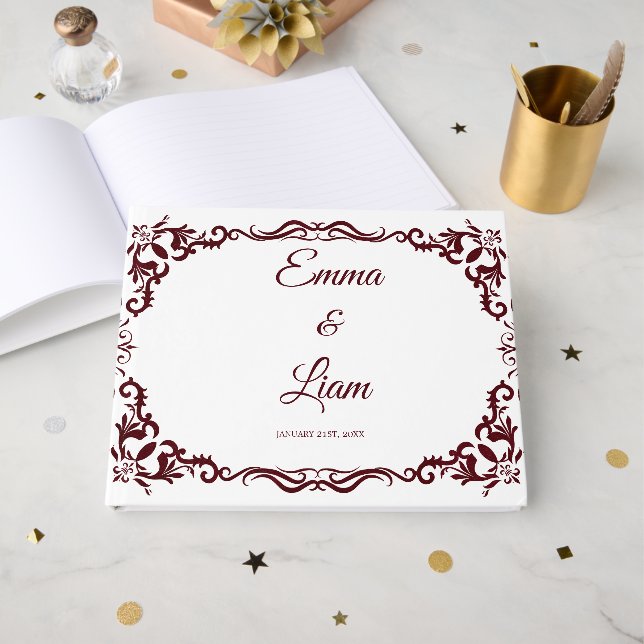 Livro De Visitas Rustic Mexican Wedding Guest Book  (Frente aberta)