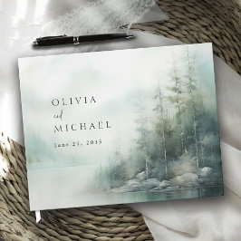 Livro De Visitas Rustic Mountain Lake Misty Pines Wedding