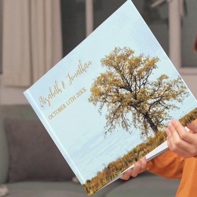 Livro De Visitas Rustic Oak Tree Autumn Wedding (Criador carregado)