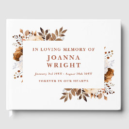 Livro De Visitas Rustic Terracotta Floral In Loving Memory Funeral