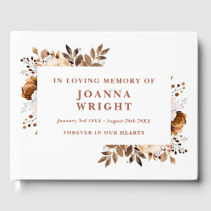 Livro De Visitas Rustic Terracotta Floral In Loving Memory Funeral