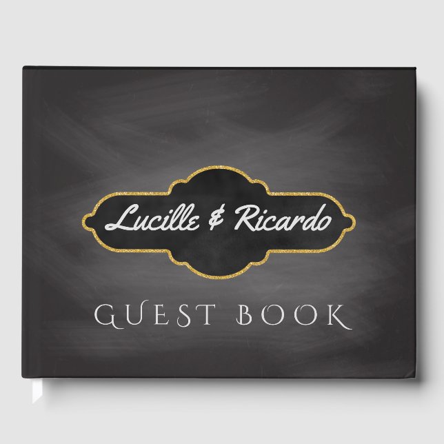 Livro De Visitas Rustic Wedding | Monograma do quadro (Frente)