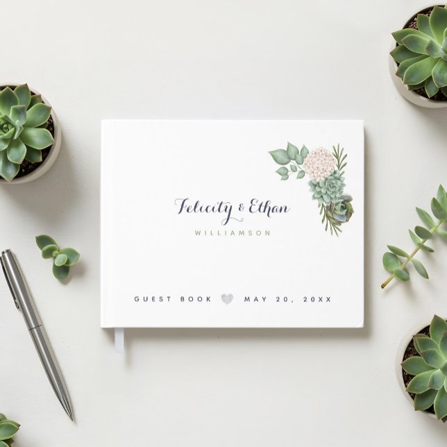 Livro De Visitas Sage Floral Flowers White Wood Weding Guest Book (Sage Floral Flowers White Wood Wedding Guest Book)