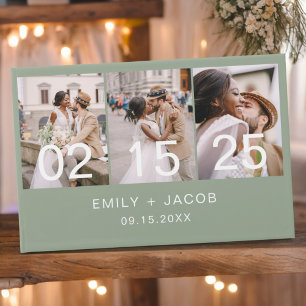 Livro De Visitas Sage Green Elegant Minimalista Foto Chic Wedding