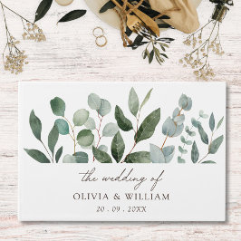 Livro De Visitas Sage Green Eucalyptus Greenery Folhas
