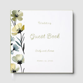 Livro De Visitas Sage Green & Soft Yellow Botanical Wedding