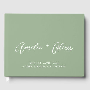 Livro De Visitas Sage Green Wedding Guest Book