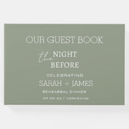 Livro De Visitas Sage Verde na Véspera do Jantar de Rehearsal