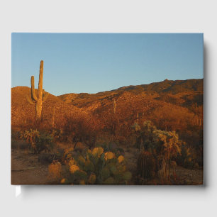 Livro De Visitas Saguaro Sunset I Arizona Desert Landscape