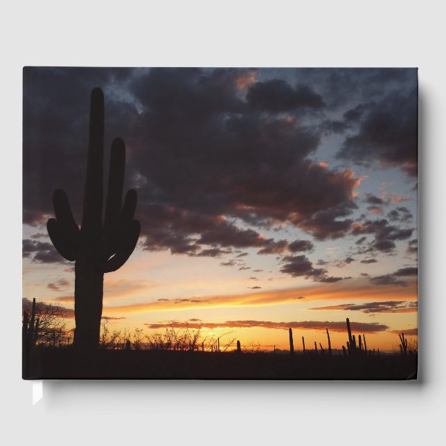 Livro De Visitas Saguaro Sunset III Arizona Desert Landscape (Frente)