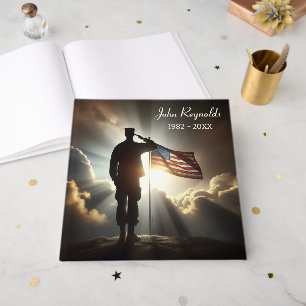 Livro De Visitas Saluting American Soldier For Memorial Service