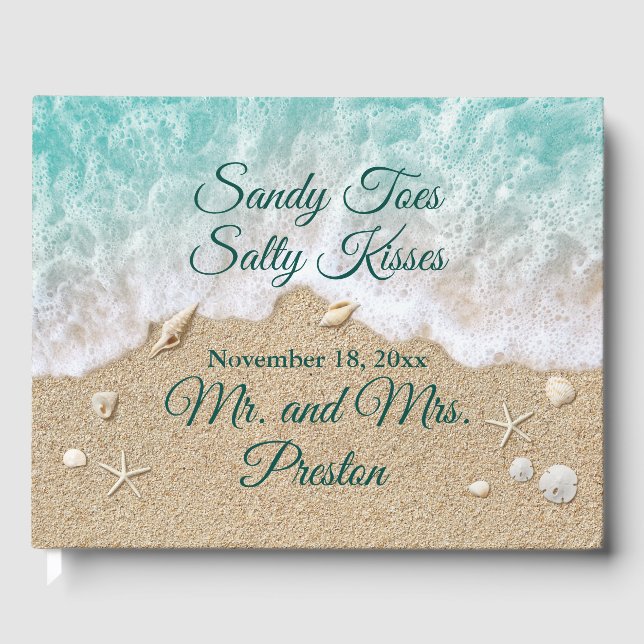 Livro De Visitas Sandy Toes das ondas de praia (Frente)