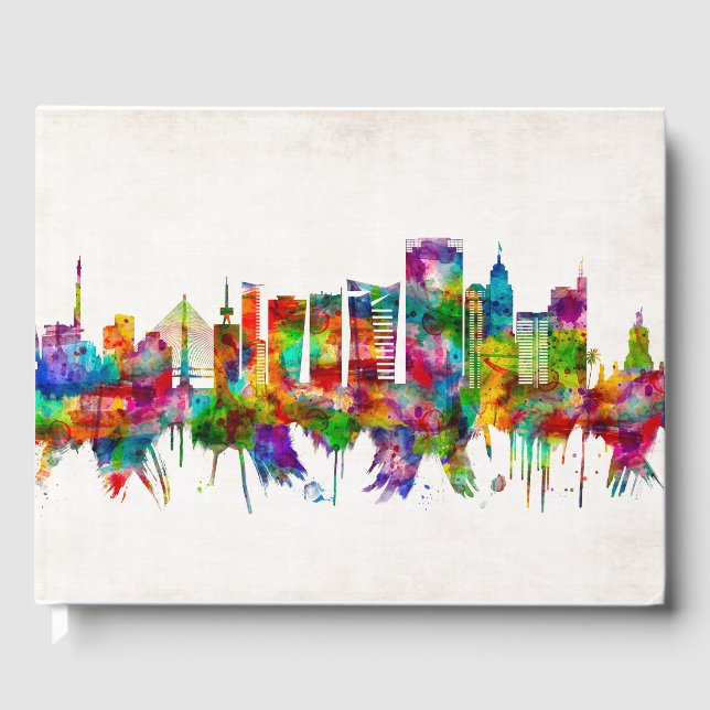 Livro De Visitas São Paulo Brasil Skyline (Frente)
