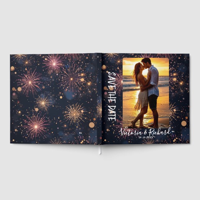 Livro De Visitas Save the Date Custom Photo Guest Book (Completo)
