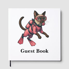 Livro De Visitas Scuba Cat Diving for Pink Lovers