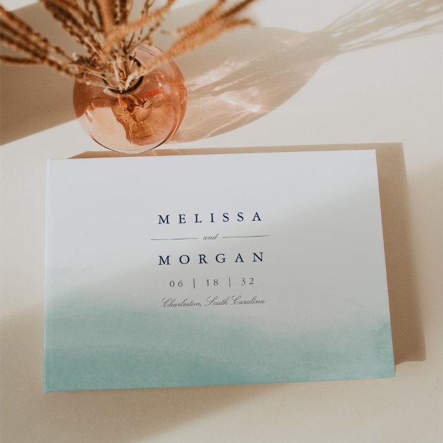 Livro De Visitas Seaglass Tides | Casamento por Aquarela Costeira (Criador carregado)
