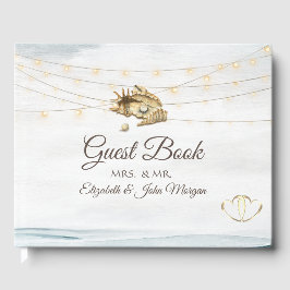 Livro De Visitas Seashells,Sea,String Lights Script