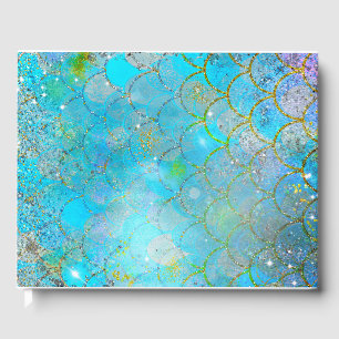 Livro De Visitas Sereia Pérola Iridescente Brilho Glitter Brilhos
