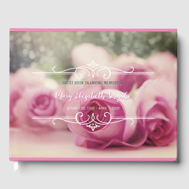 Livro De Visitas Serviço Memorial Celebrando Rosas Rosa-Vida (Frente)