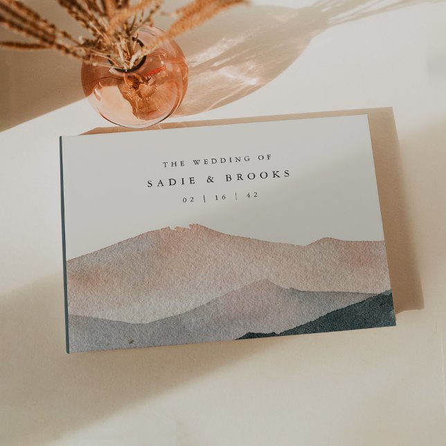 Livro De Visitas Sierra Dusk | Desert Mountain Sunset Wedding (Criador carregado)