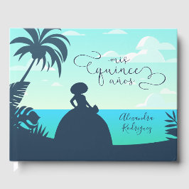 Livro De Visitas Silhouette Tropical Charro Quinceanera