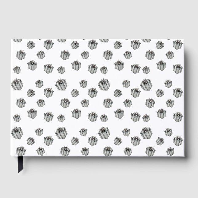 Livro De Visitas Silver Gift Boxes Elegant Holiday Premium Party (Frente)