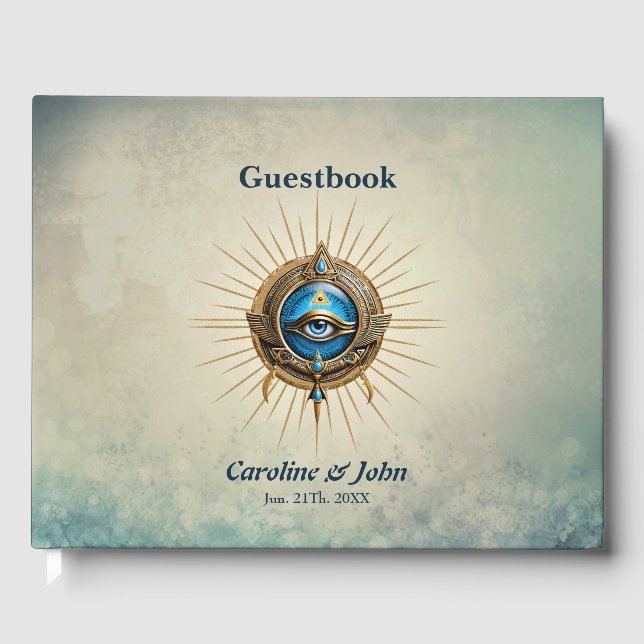 Livro De Visitas Símbolo do olho do Egito, (Frente)