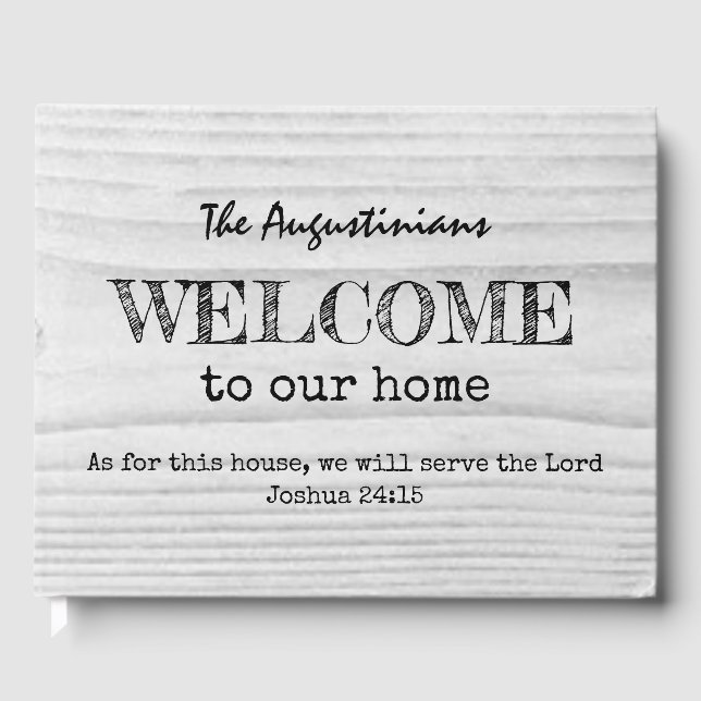 Livro De Visitas Símbolo Rustic Christian WELCOME (Frente)