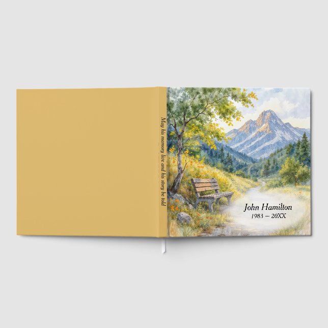 Livro De Visitas Simpatia Watercolor Mountain Bench (Completo)