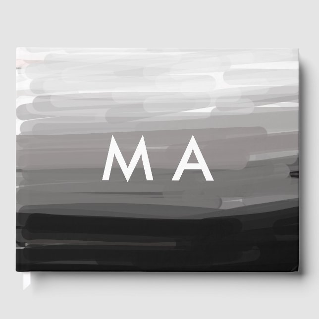 Livro De Visitas Simple monogram add your name letter man minimal t (Frente)
