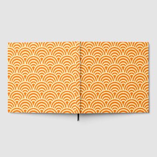 Livro De Visitas Simple Orange Scallop Pattern