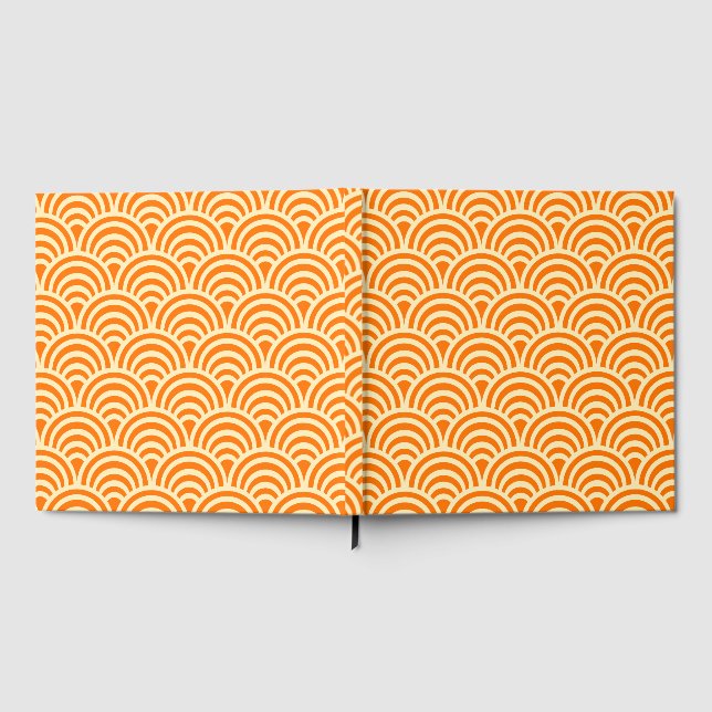 Livro De Visitas Simple Orange Scallop Pattern (Completo)