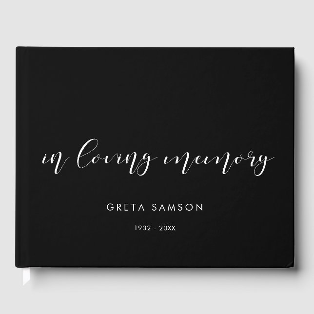 Livro De Visitas Simples e elegante No funeral da memória amorosa (Frente)