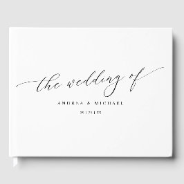Livro De Visitas Simples, Elegante, Minimalista Casamento de Letra