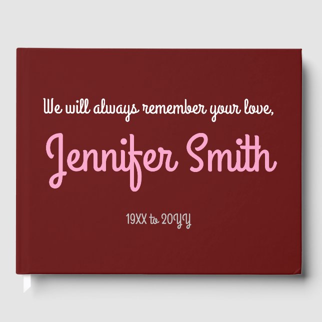 Livro De Visitas Simples, Funeral Simples/Livro de Convidados Memor (Frente)