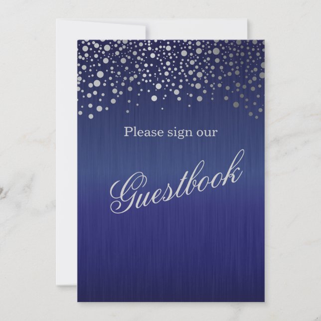 Livro de Visitas Sinal de Casamento - Azul Escuro (Frente)