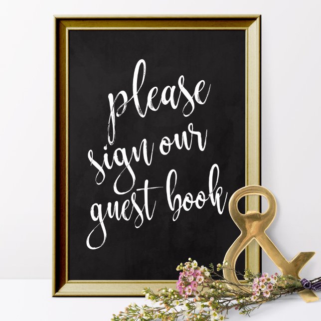 Livro de Visitas Sinal de Casamento em Quadro Negr (Criador carregado)
