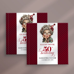 Livro De Visitas Sinal de festa de 50 anos para senhora caprichosa 