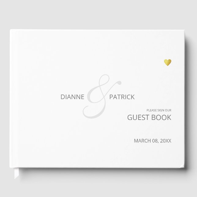 Livro De Visitas sinal minimalista do nosso casamento (Frente)