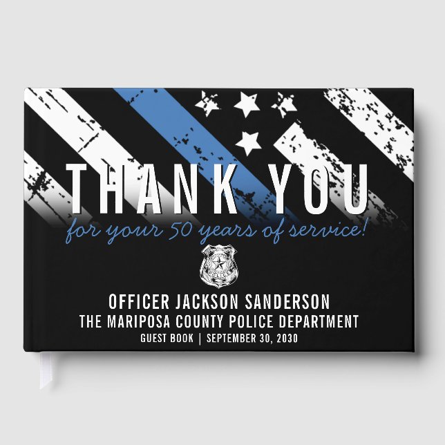 Livro De Visitas Sinalizador da Linha Azul do Aniversário da Políci (Frente)