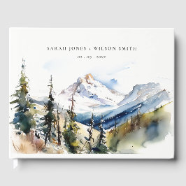 Livro De Visitas Ski Mountain Telluride Colorado Watercolor Casamen